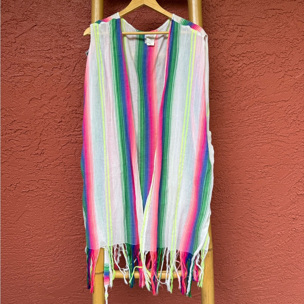 Becca Striped Fringe Beach Coverup